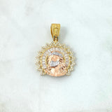Dije Rostro Cristo 7.55 g / 3.4 cm Tres Oros Amarillo Blanco 18K