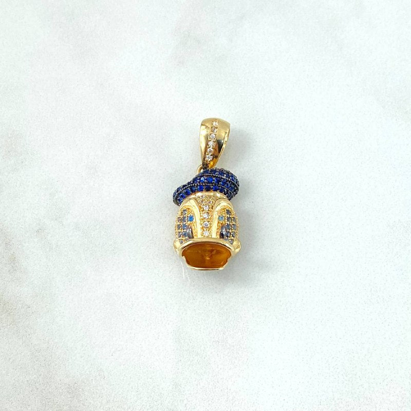 Dije Pato 5.55gr / 3cm / Circones Blancos Azules Oro Amarillo ©