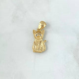 Dije Gato 3.25gr / 3cm / Circones Blancos Ojos Azules Oro Amarillo ©
