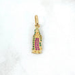 Dije Virgen de Guadalupe 1.15gr / 2.3cm / Circones Verdes Fucsias Oro Amarillo