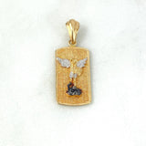 Dije Placa San Miguel Arcángel 5gr / 3.4cm / Dos Oros Amarillo Blanco ©