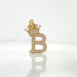Dije Letra B Corona 1.75gr / 2.6cm / Circones Blancos Oro Amarillo