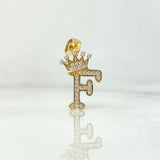 Dije Corona Letra F 1.8gr / 2.6cm / Oro Amarillo 18K