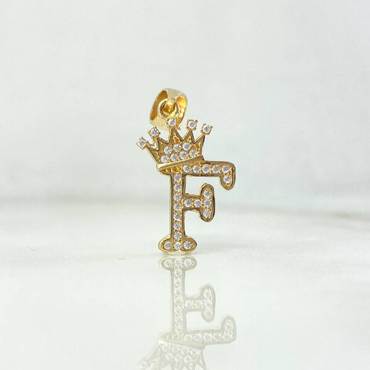 Dije Corona Letra F 1.65gr / 2.6cm / Oro Amarillo 18K