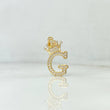 Dije Letra G Corona 1.8gr / 2.6cm / Circones Blancos Oro Amarillo ©
