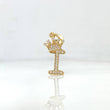 Dije Letra I Corona 1.45gr / 2.6cm / Circones Blancos Oro Amarillo ©