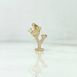 Dije Letra Y Corona 1.5gr / 2.6cm / Circones Blancos Oro Amarillo