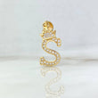 Dije Letra S Corona 1.4gr / 2.6cm / Circones Blancos Oro Amarillo