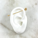 Piercing Industrial Corazon 1.1gr / 4.9cm-1mm Circones Blancos Oro Amarillo (Joya) ©