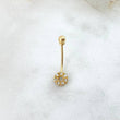 Piercing Circulo ( Ombligo ) 0.65gr / 2cm-1mm Circones Blancos Oro Amarillo (Joya)