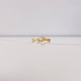 Anillo Solitario Linea Invertida 1.7gr / T7 / Circon Blanco Oro Amarillo $