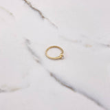 Anillo Solitario Linea Invertida 1.7gr / T7 / Circon Blanco Oro Amarillo $