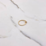 Anillo Solitario Linea Invertida 1.7gr / T7 / Circon Blanco Oro Amarillo $
