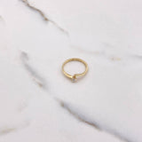 Anillo Solitario Linea Invertida 1.7gr / T7 / Circon Blanco Oro Amarillo $