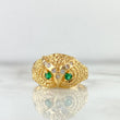 Anillo Búho 5.7gr / T9 3/4 / Circones Verdes Oro Amarillo