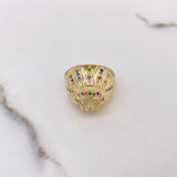 Anillo Indio 7.05gr / T9 1/4 / Circones Colores Oro Amarillo $