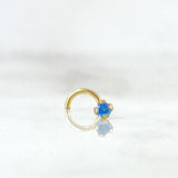 Piercing Chispa Curva 0.15gr / 0.7cm / Circon Celeste Oro Amarillo (Joya) *