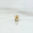 Piercing Bisel Recto 0.25gr / 1.1cm / Rosca Bola Circon Blanco Oro Amarillo 18K (Joya)