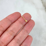 Piercing Bisel Recto 0.25gr / 1cm / Circon Blanco - Bola Rosca Oro Amarillo 18K (Joya) *
