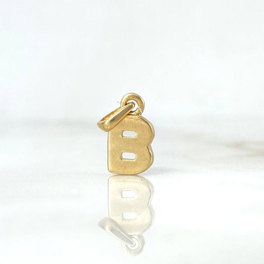 Dije Letra B Lisa 0.7gr / 1.4cm / Oro Amarillo