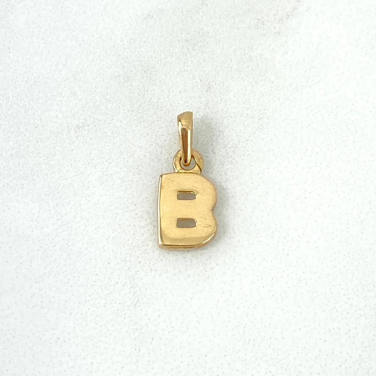 Dije Letra B Lisa 0.75gr / 1.4cm / Oro Amarillo