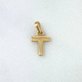 Dije Letra T Lisa 0.5gr / 1.4cm / Oro Amarillo