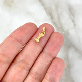 Dije Letra I Lisa 0.55gr / 1.4cm / Oro Amarillo