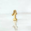 Dije Letra I Lisa 0.55gr / 1.4cm / Oro Amarillo