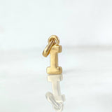 Dije Letra I Lisa 0.55gr / 1.4cm / Oro Amarillo