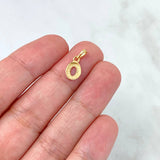 Dije Letra O Lisa 0.6gr / 1.4cm / Oro Amarillo