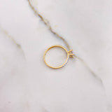 Anillo Linea Invertida 1.6gr / T6 1/4 / Solitario Circones Blancos Dos Oros Amarillo Blanco &
