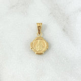 Dije Virge Milagrosa 0.5gr / 2cm / Circulo texturizado Oro Amarillo 18K