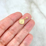 Dije Virge Milagrosa 0.5gr / 2cm / Circulo texturizado Oro Amarillo 18K