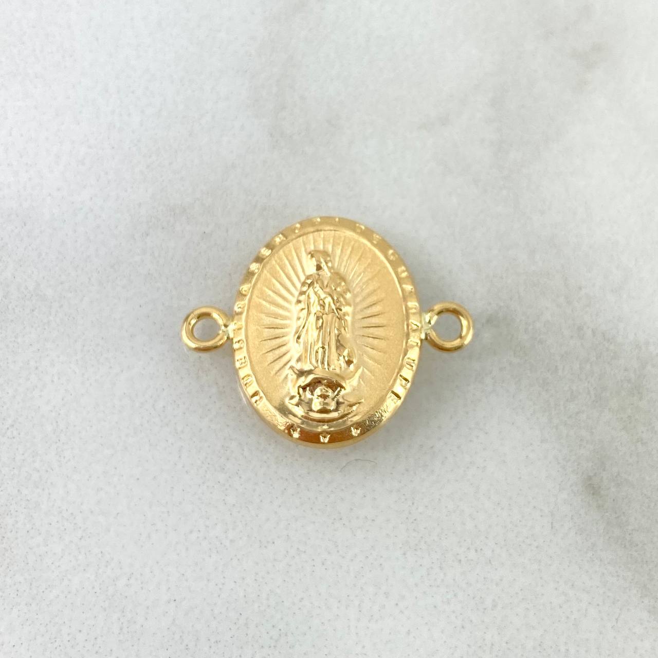 Herraje Virgen Guadalupe 0.95gr / 1.8cm / Ovalada -Troquelada Oro Amarillo 18K