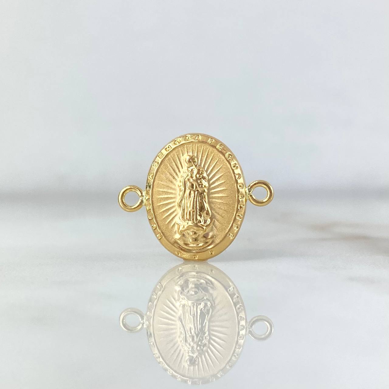 Herraje Virgen Guadalupe 0.95gr / 1.8cm / Ovalada -Troquelada Oro Amarillo 18K