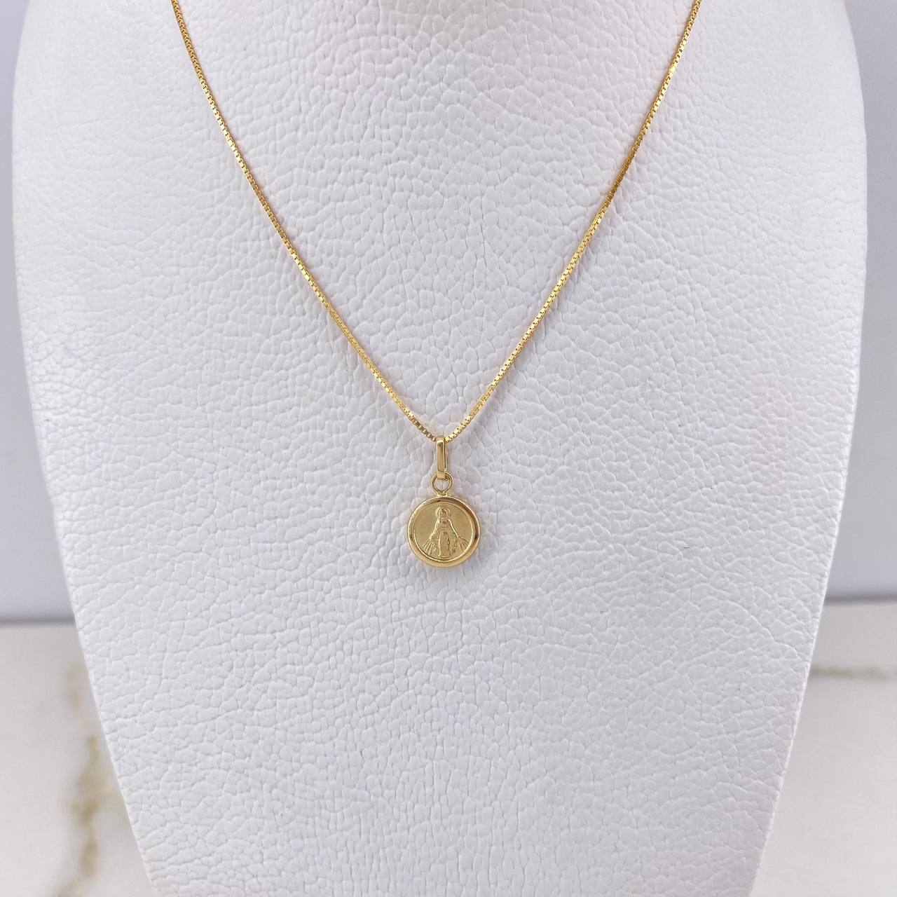 Cadena Veneciana 1.8gr 50cm + Dije Virgen Milagrosa Troquelada 0.45gr 1.5cm / Oro Amarillo (Oferta) $