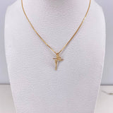 Cadena Veneciana 1.3gr / 50cm + Dije Cruz Fe Lisa 0.4gr / 18cm / Oro Amarillo (Oferta) &