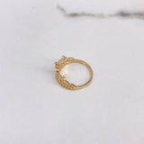 Anillo Corona Corazon 2.6gr / T6 1/4 / Circones Blancos Oro Amarillo $