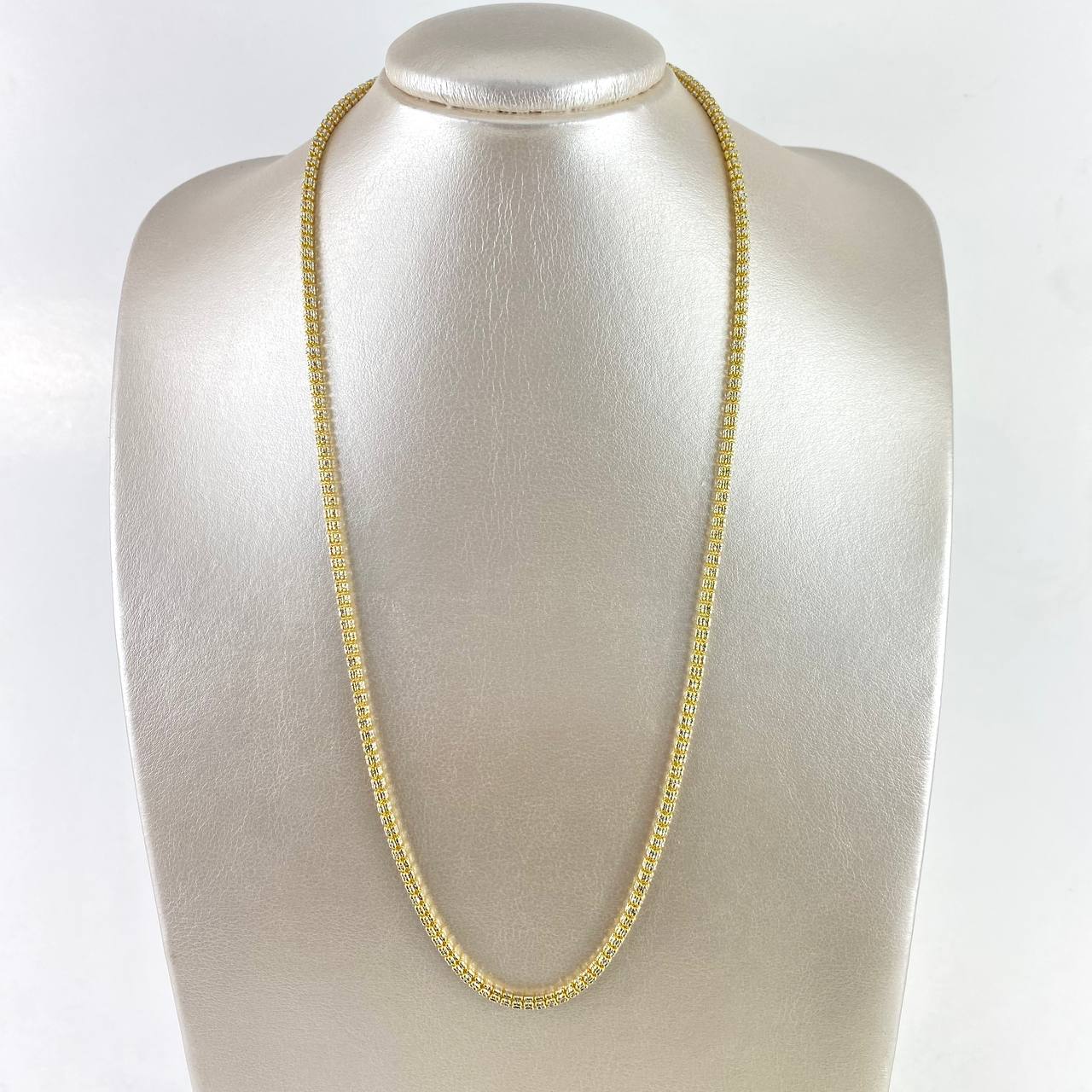 Cadena Ice 24.15gr / 60cm / 3.3mm Diamantada Dos Oros Amarillo Blanco +3 ©