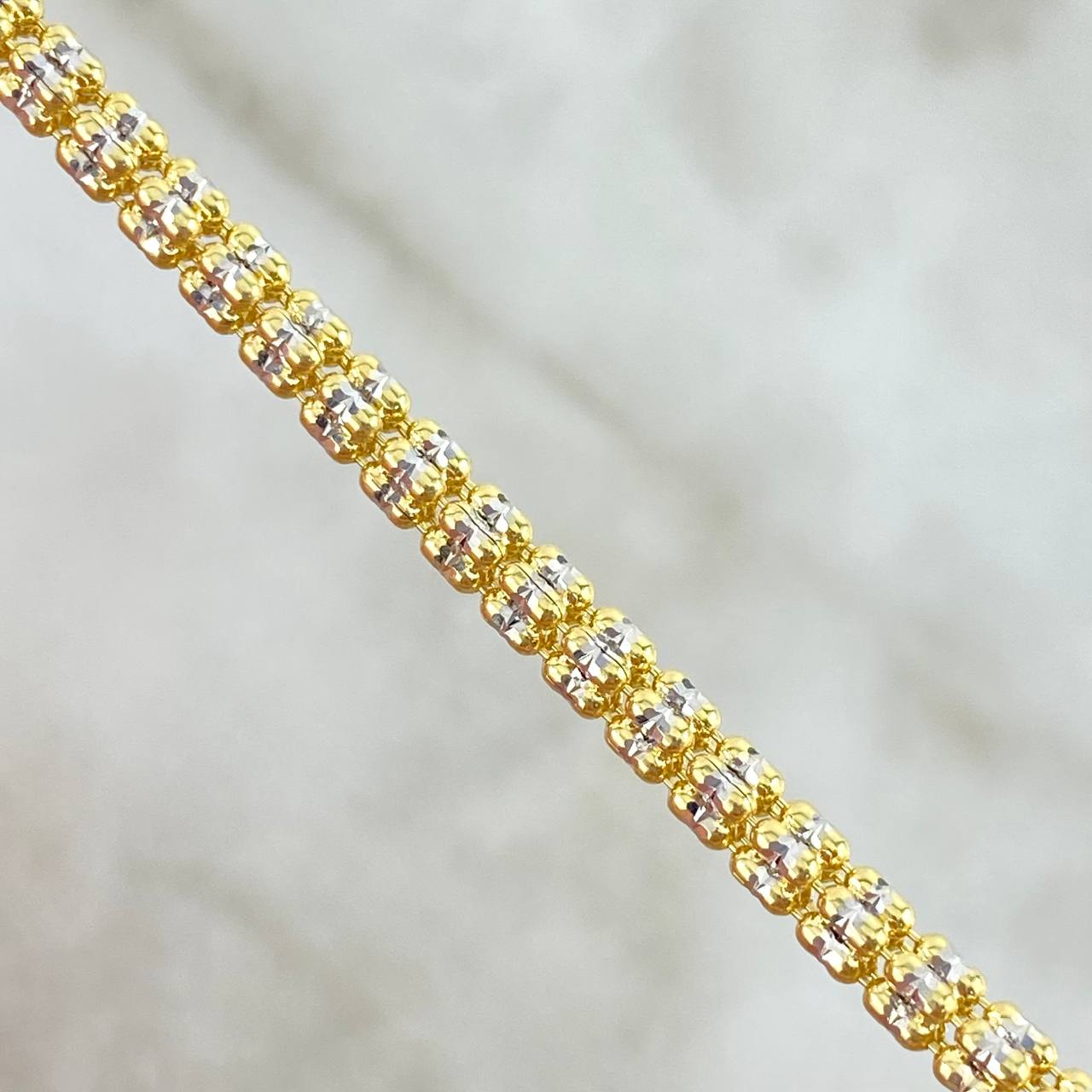 Cadena Ice 24.15gr / 60cm / 3.3mm Diamantada Dos Oros Amarillo Blanco +3 ©