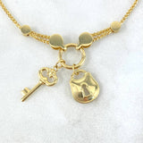 Pulso Franco Candado - Llave 5.3gr / 20cm / 3mm Bola Lisa Graduable Oro Amarillo +4 ©