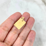 Dije Placa Rectangular Rostro de Cristo 1.4gr / 2.4cm-1.3cm / Diamantada Oro Amarillo ©