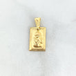 Dije Placa Rectangular Ángel 1.2gr / 2.1cm-1cm / Bordes Lisos Oro Amarillo ©