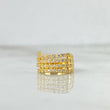 Piercing Earcuff Simulador 1.85gr / 1cm / Cuatro Lineas Circones Blancos Oro Amarillo (Joya) ©
