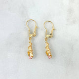 Candongas Corneta Lazo 0.95gr / 2.5cm / Circones Rosas Oro Amarillo