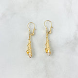 Candongas Corneta Lazo 1.4gr / 3.4cm / Circones Blancos Oro Amarillo