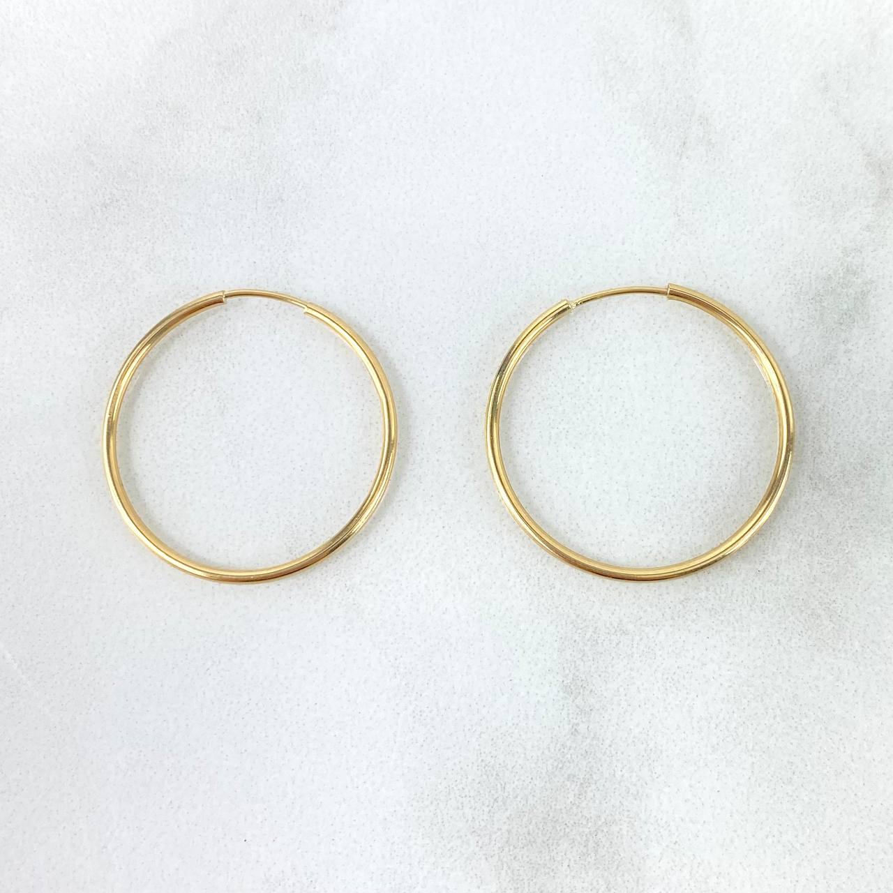 Candongas Aro Liso 1.05gr / 2.4cm / Oro Amarillo 18K