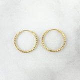 Candongas Aro Rayado 0.85gr / 1.9cm / Oro Amarillo 18K
