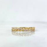 Anillo Lazo Intercalado 1.85gr / T7 1/4 / Circones Blancos Oro Amarillo ©