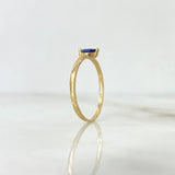 Anillo Solitario Petalo 1.1gr / T6 / Circon Azul Oro Amarillo ©